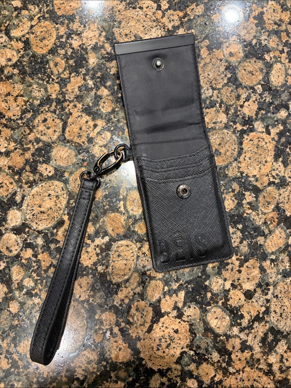 Beis Black Leather Wristlet card holder - Picture 2 of 5